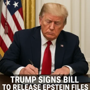 Trump signing the bill