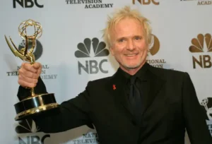 Anthony Geary holding a Daytime Emmy Award for General Hospital