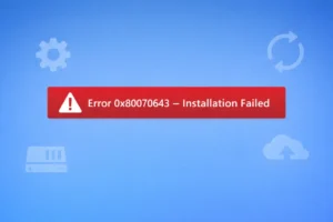 Windows 11 update issue KB5034441 showing installation failed error 0x80070643 on Windows 11 screen.